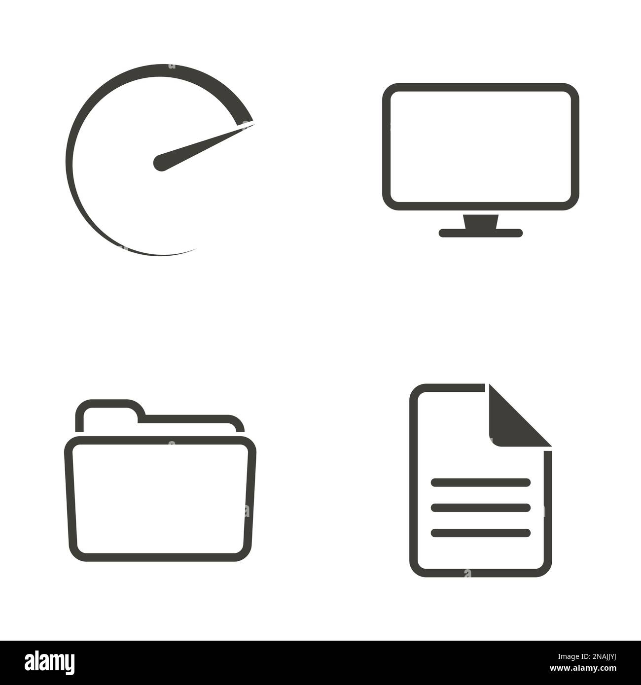 Set of objects on the theme of file, the computer Stock Vector