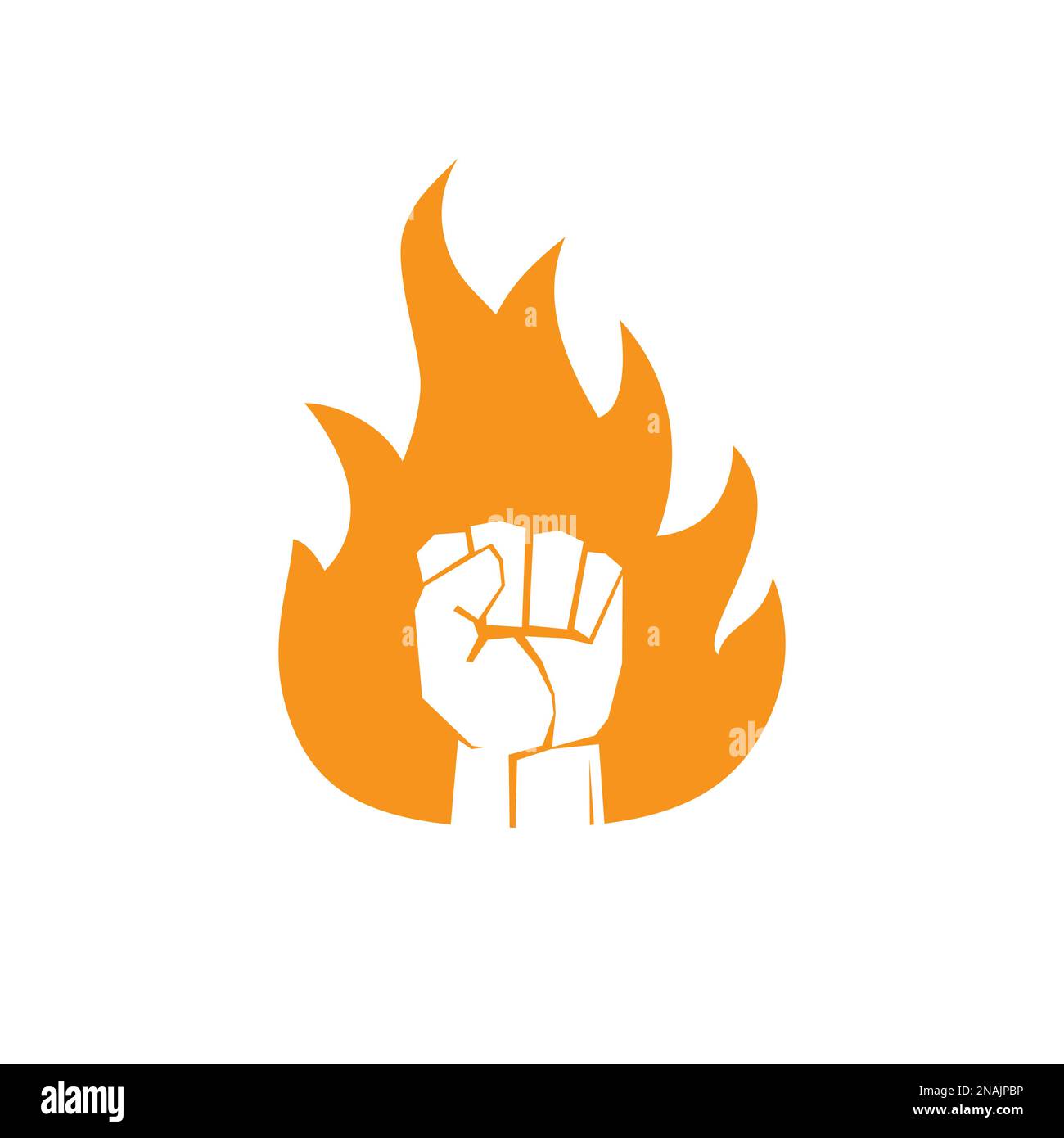 Fist with flame. Fist fire icon. Strong hand fist. Abstract logo design ...