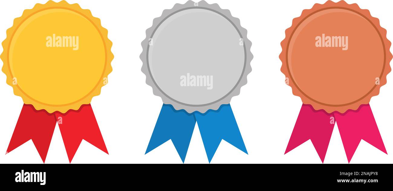 Set of gold, silver and bronze Award medals on white Stock Vector Image