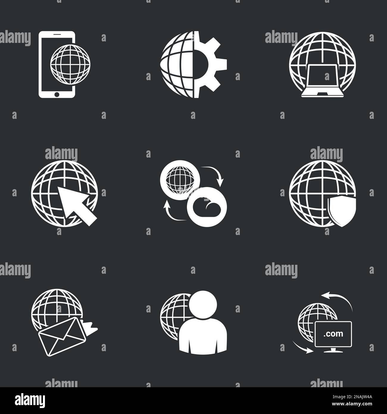Internet icon. Black background Stock Vector Image & Art - Alamy