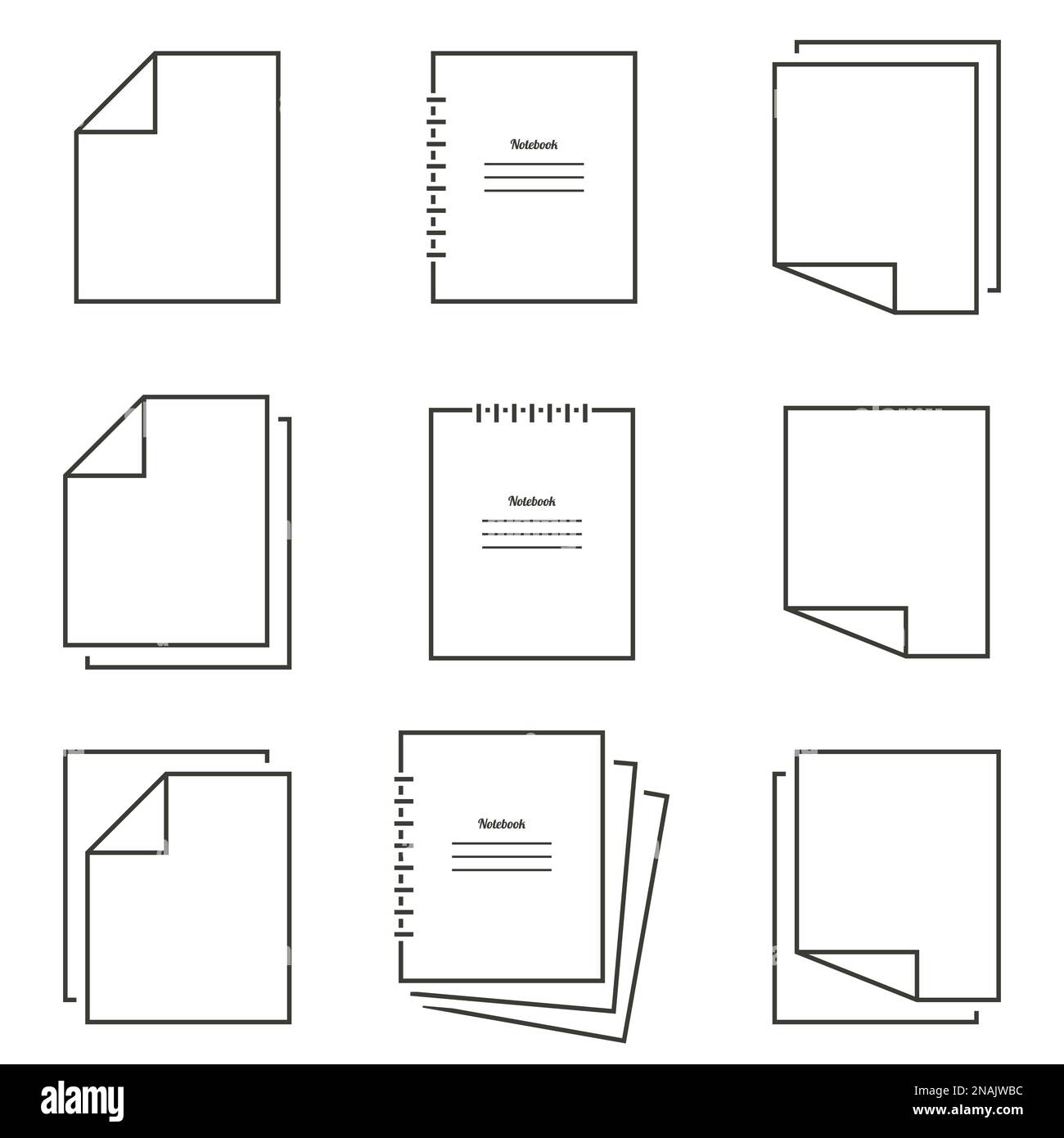 Set of objects on the theme of document Stock Vector