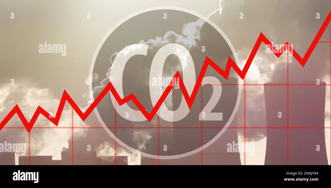 Increase in global CO2 emissions Stock Photo