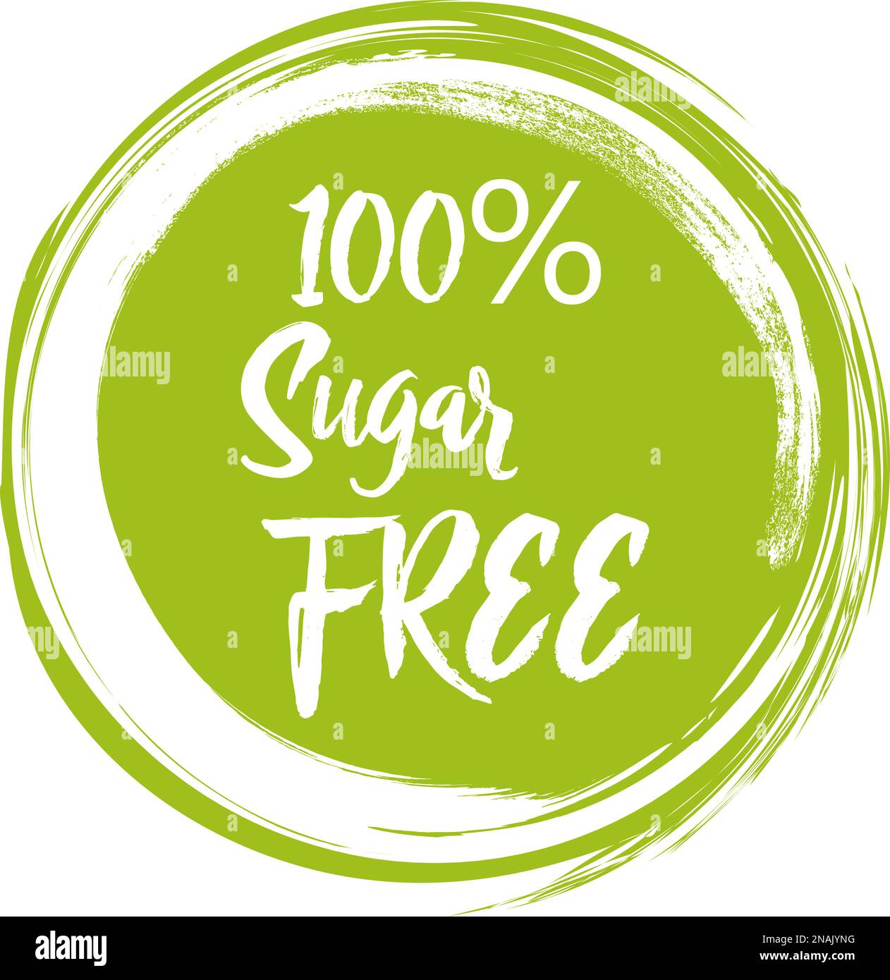 Round green label with text - Sugar free. Vector illustration. Stock Vector