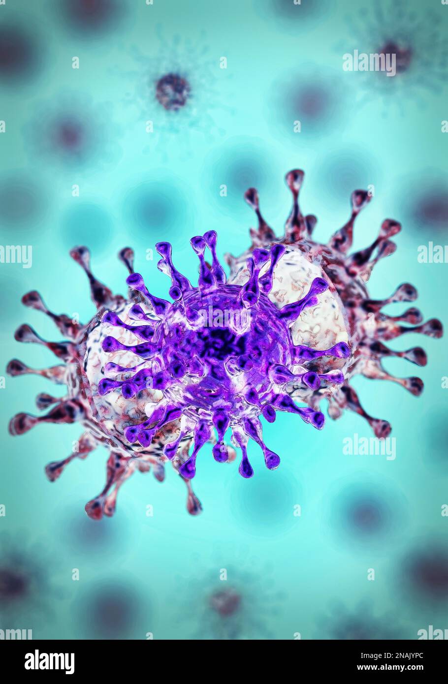 Symbolic image on the topic of virus variants in portrait format Stock Photo