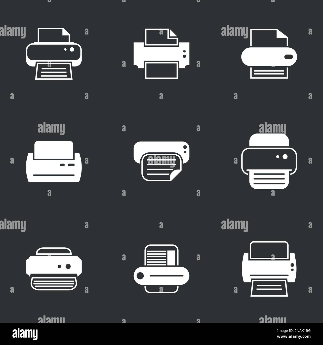 Icons for theme Printer. Black background Stock Vector Image & Art Alamy