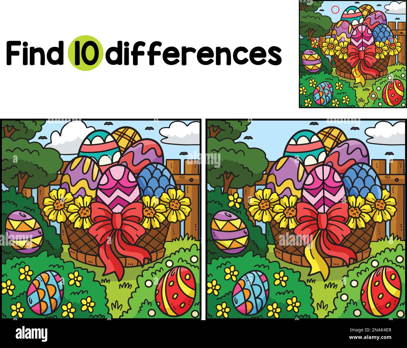 Easter Egg Basket Find The Differences Stock Vector Image & Art Alamy