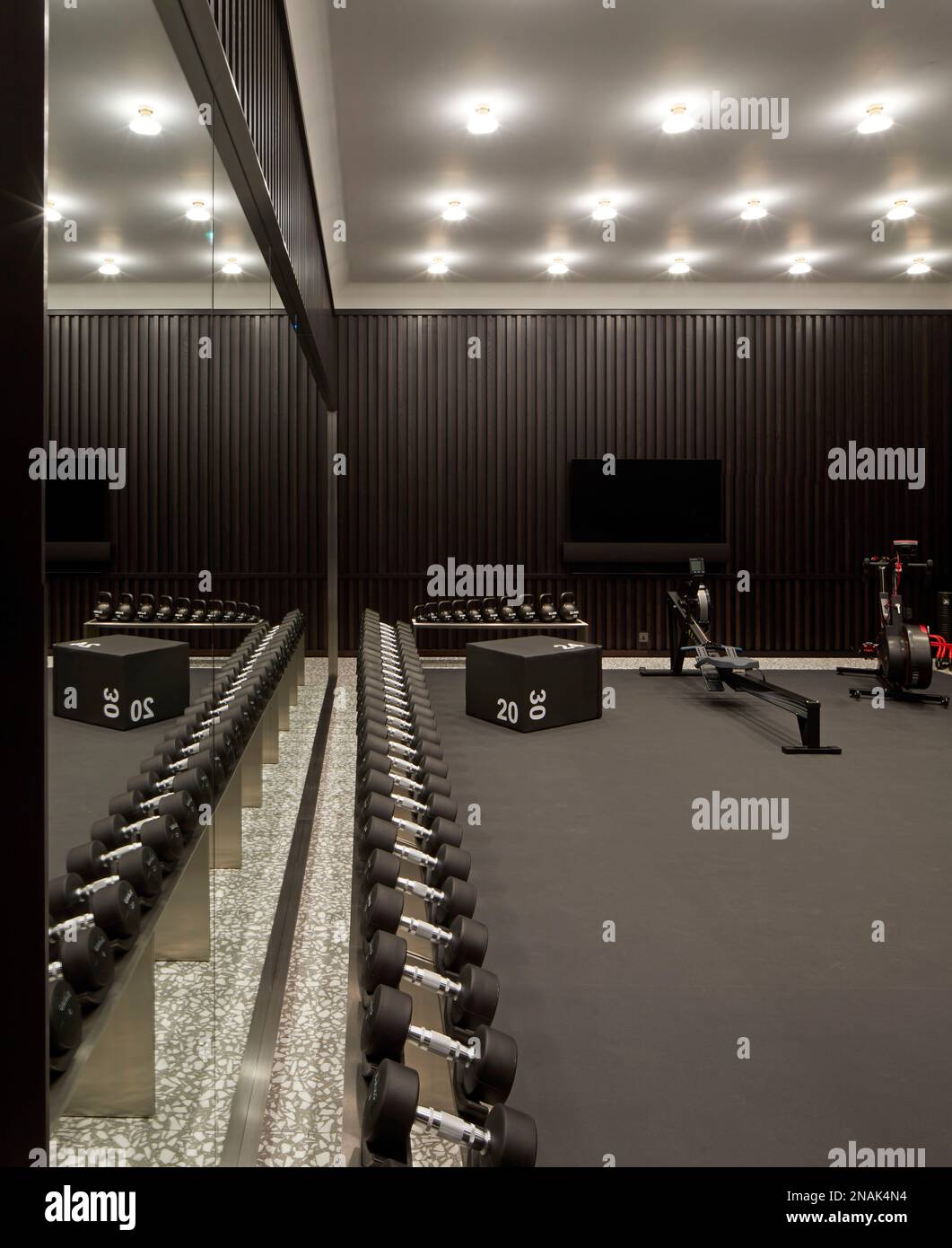 Gym in basement. Super Prime Property, London, United Kingdom. Architect: na , 2021 Stock Photo ...