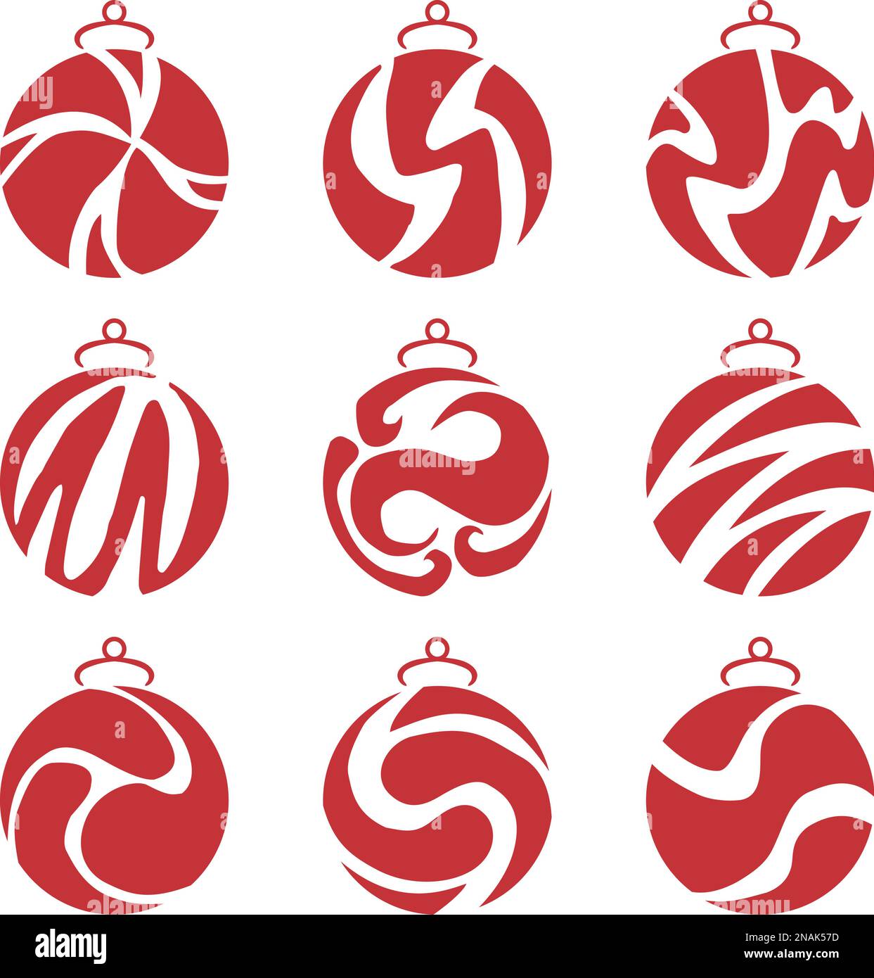 Set of Christmas balls icons. Hand drawn. Vector illustration Stock ...