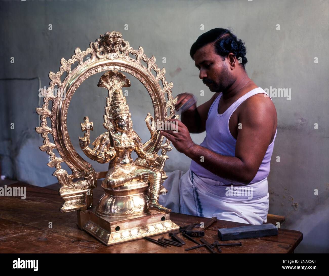 Handicraft Bronze Work at Swamimalai near Kumbakonam, Tamil Nadu, India