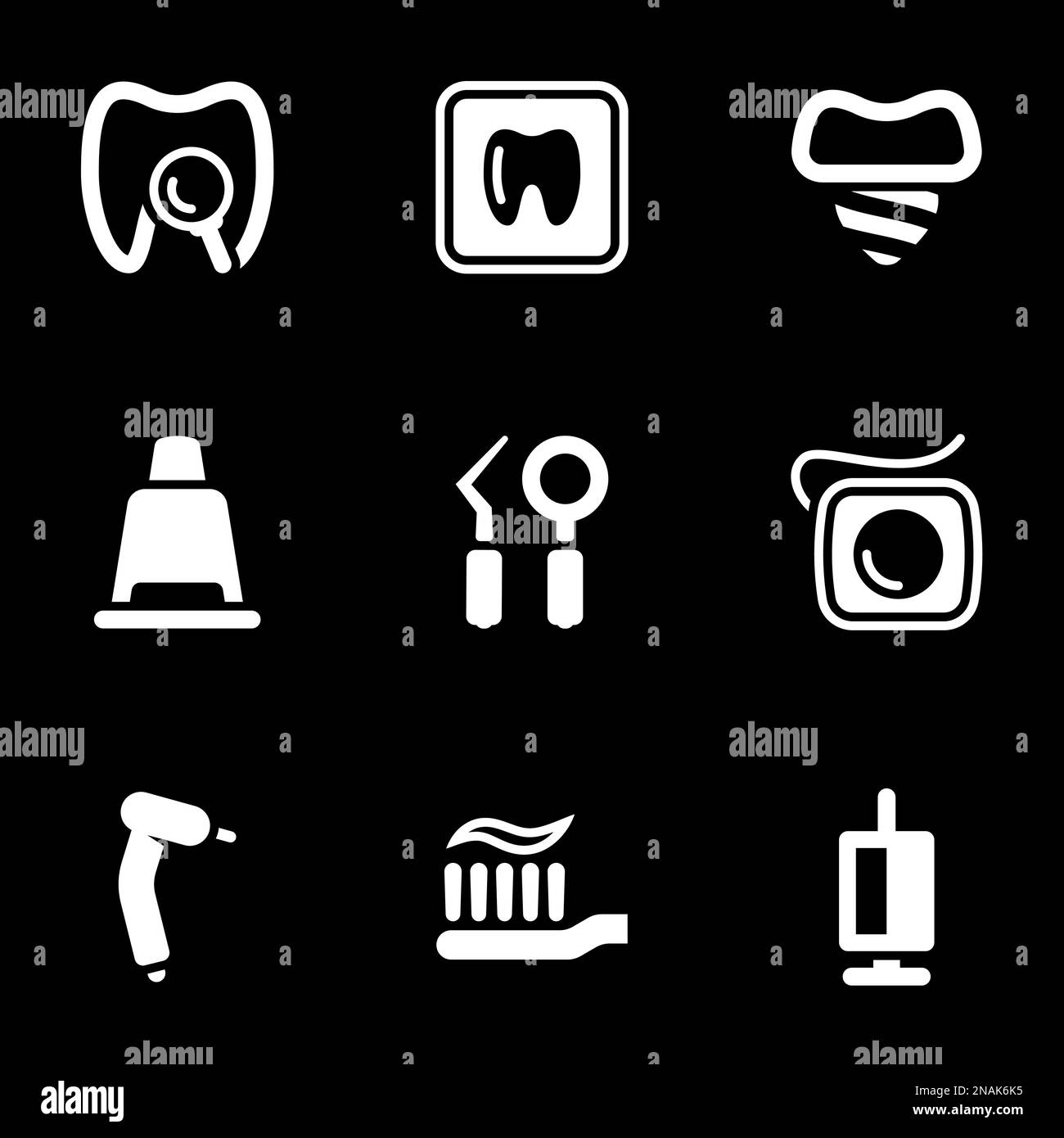 Set of simple icons on a theme Teeth, dentistry, vector, set. Black ...