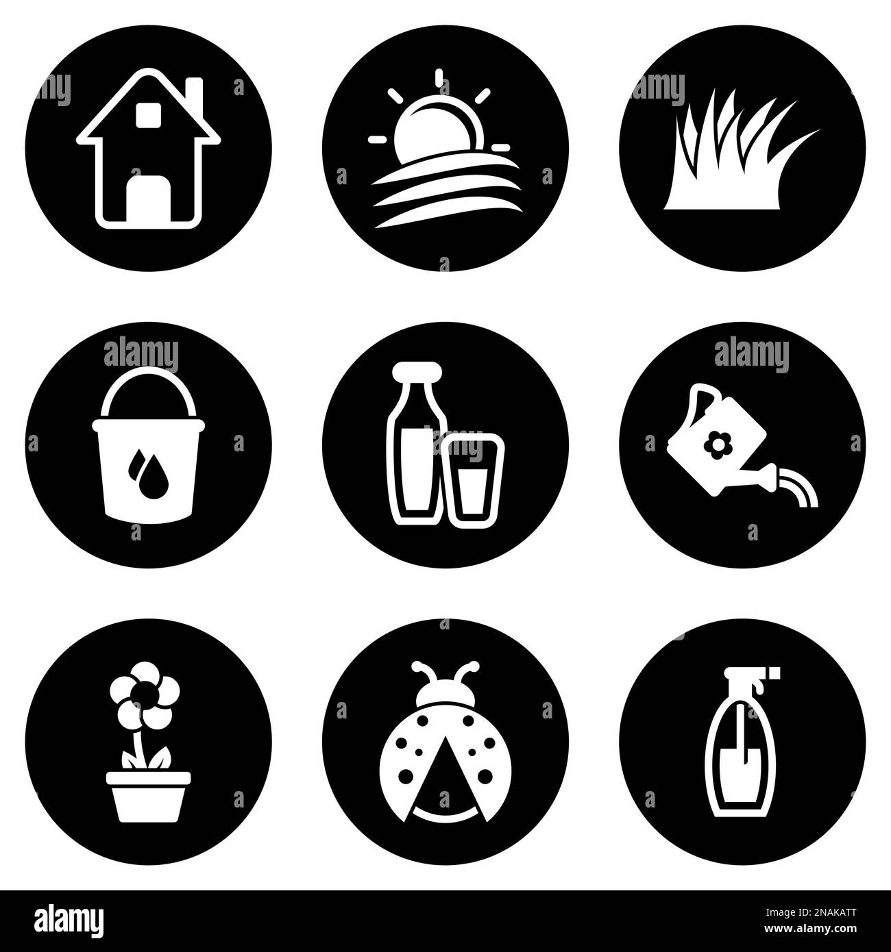 Set of simple icons on a theme House, plot, farming, farming, vector, set. White background Stock Vector