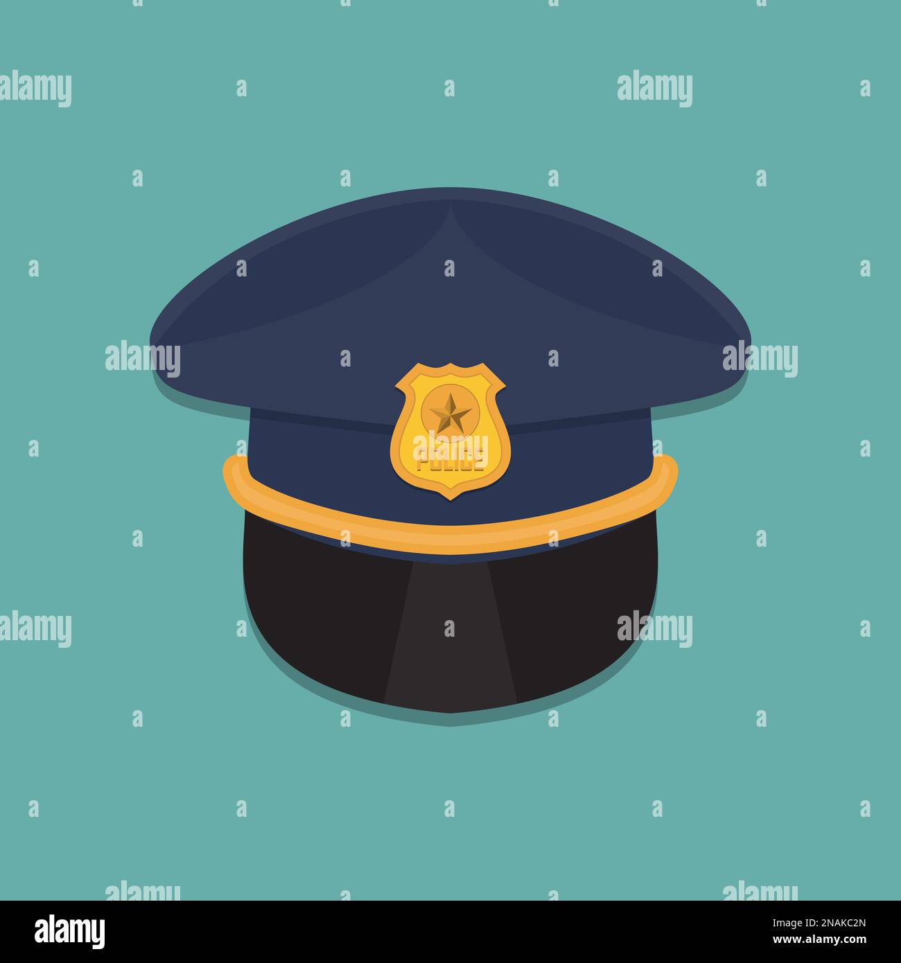 Police Cap Icon In A Flat Design Vector Illustration Stock Vector police-cap-icon-in-a-flat-design-vector-illustration-stock-vector