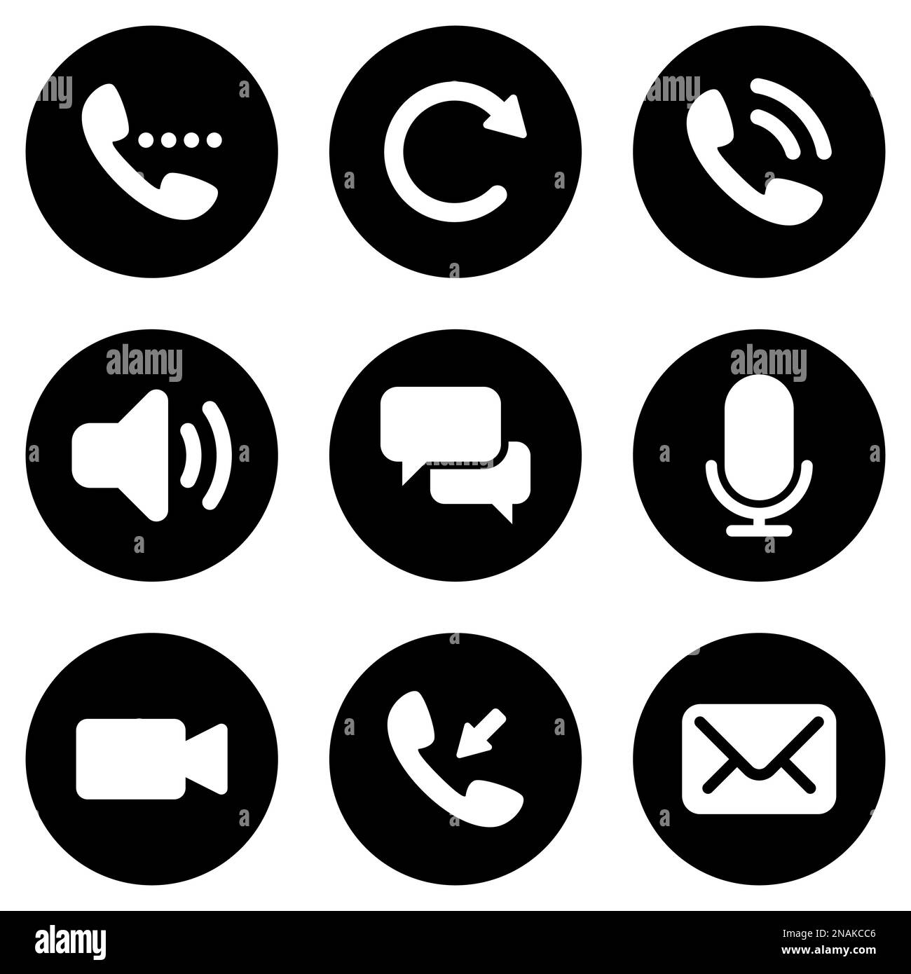 Set of simple icons on a theme phone call, vector, design, collection, flat, sign, symbol,element, object, illustration, isolated. White background Stock Vector