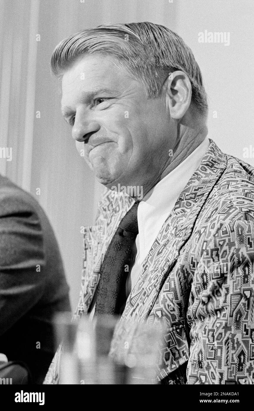 Dorrell “Whitey” Herzog, former director of the New York Mets farm teams,  talks with newsmen after being named new manager of the Texas Rangers on  Thursday, Nov. 2, 1972 in Arlington, Texas.