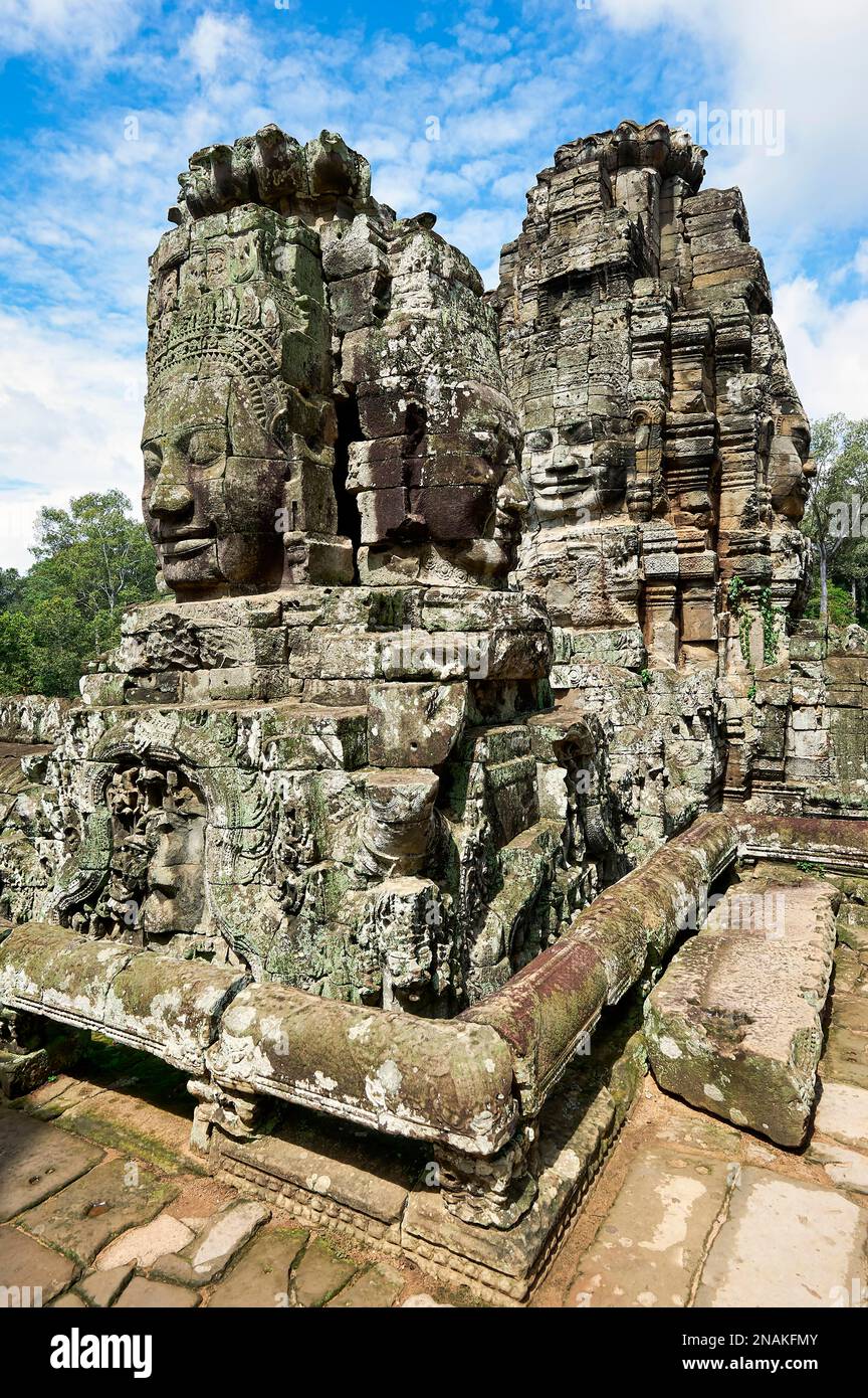 Bas relief at Angkor Thom Temple. Bayon. Siem Reap. Cambodia Stock Photo