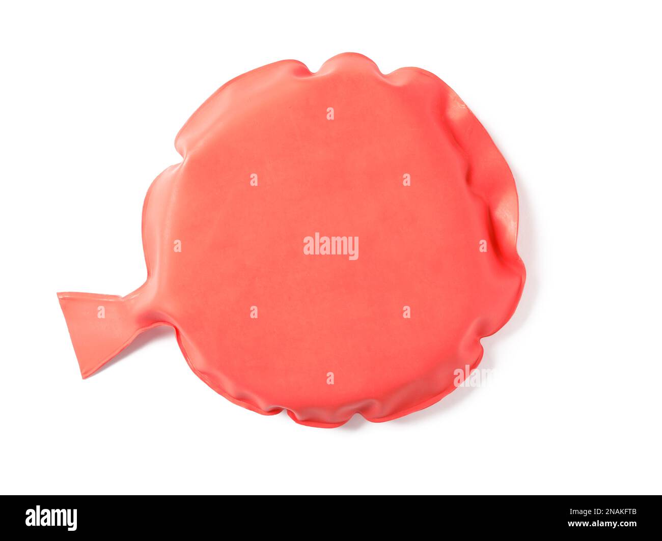 Whoopee cushion isolated on white, top view. Funny joke Stock Photo