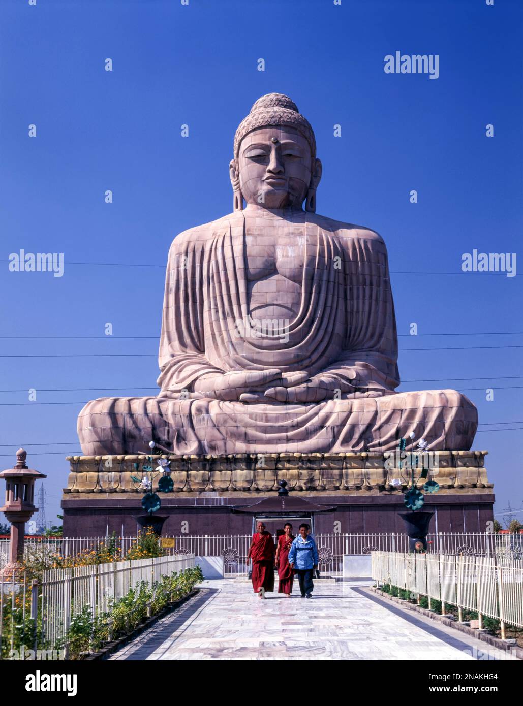 Eighty feet tall Buddha Statue in Bodh Gaya, Bihar, India Stock Photo
