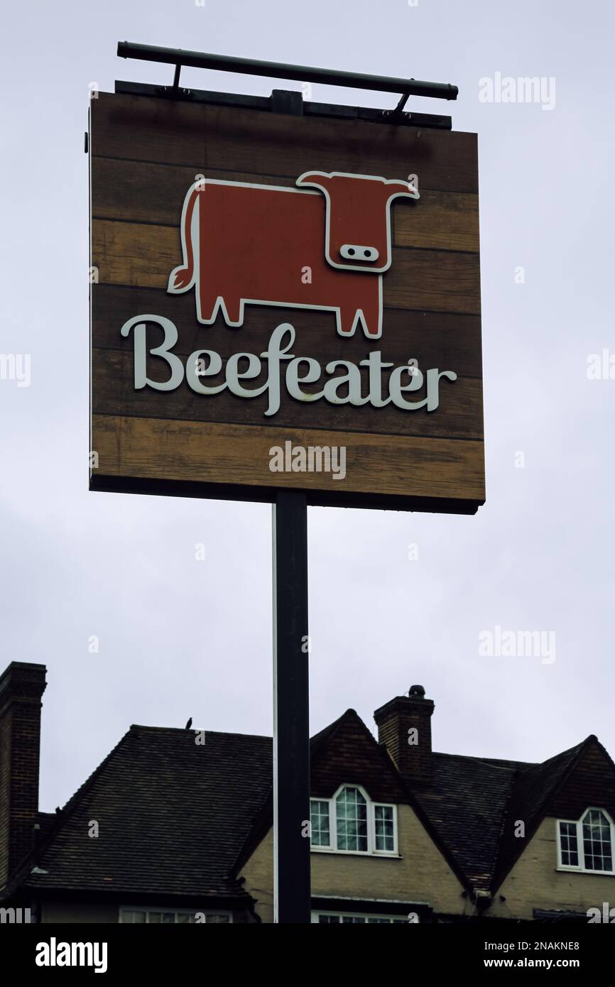 Beefeater Gastro Pub in Tattenham Corner, Epsom Downs, Surrey, England, UK, 2023, public house