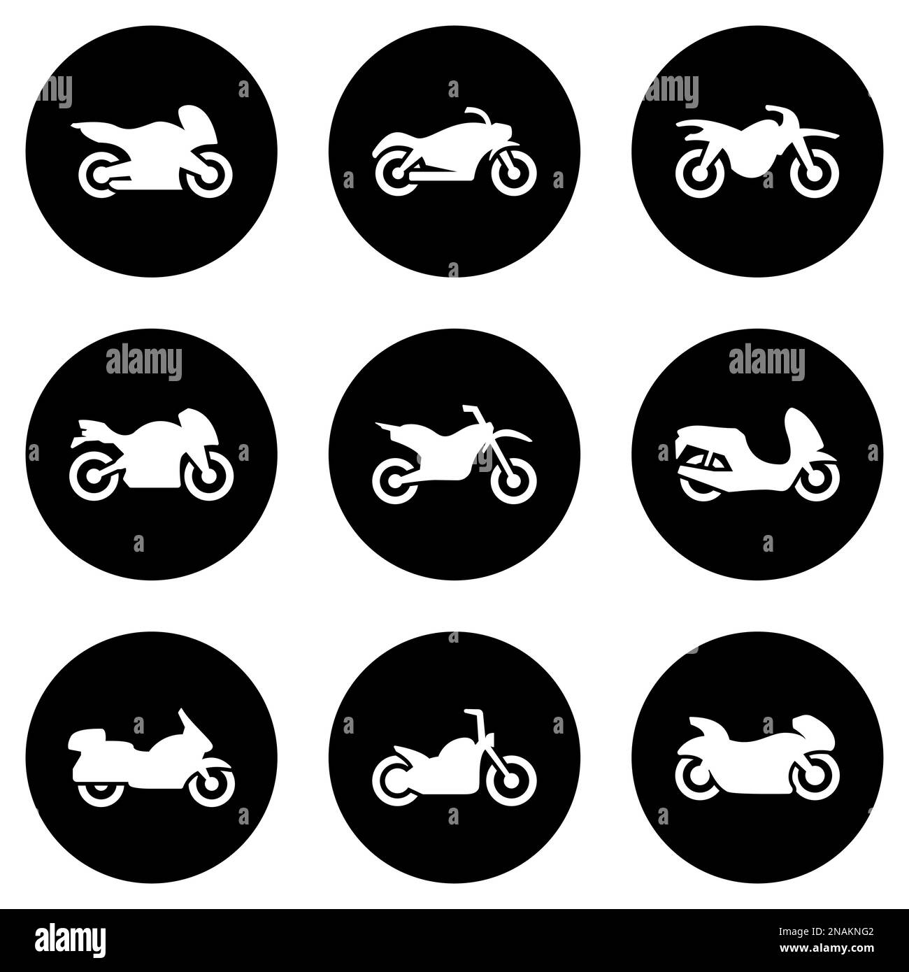 Set of white icons isolated against a black background, on a theme ...
