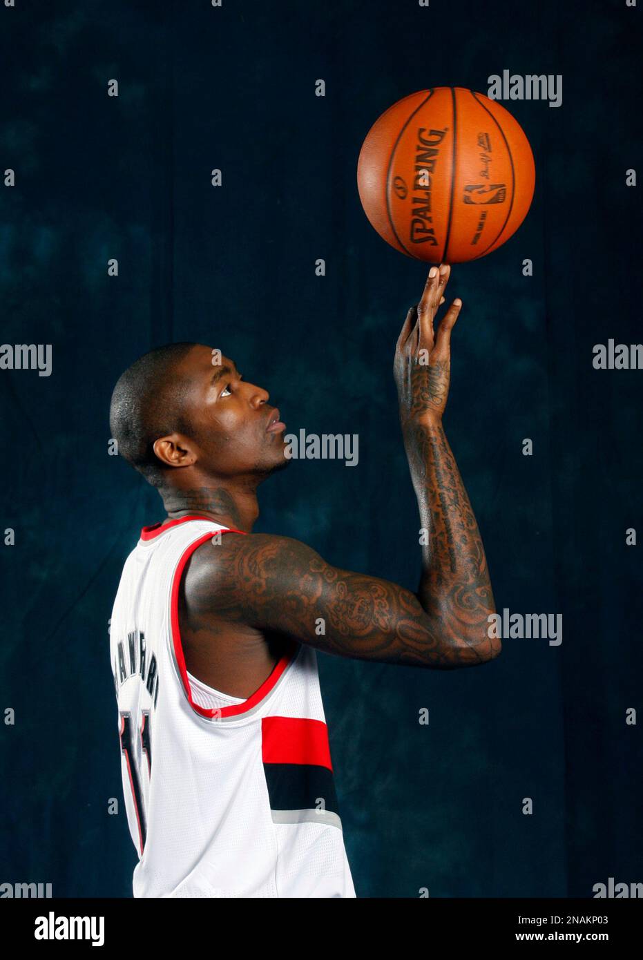 Portland Trail Blazers' Jamal Crawford poses for his Trail Blazers