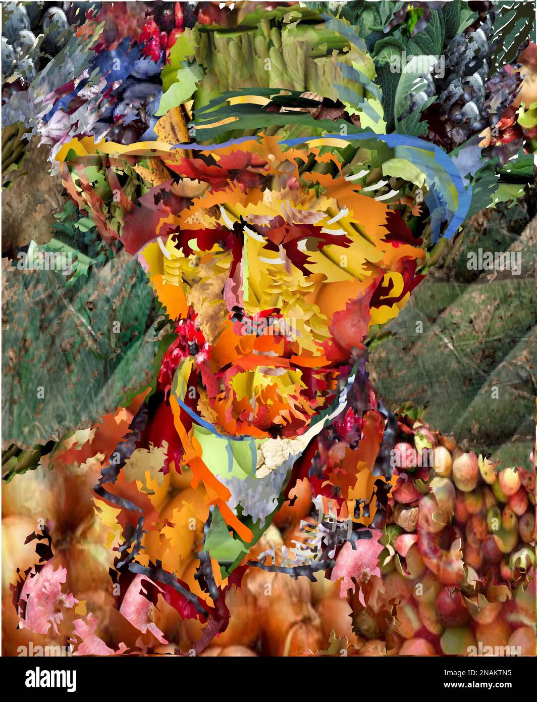 Van Gogh Replica Self Portrait with Hat Stock Vector