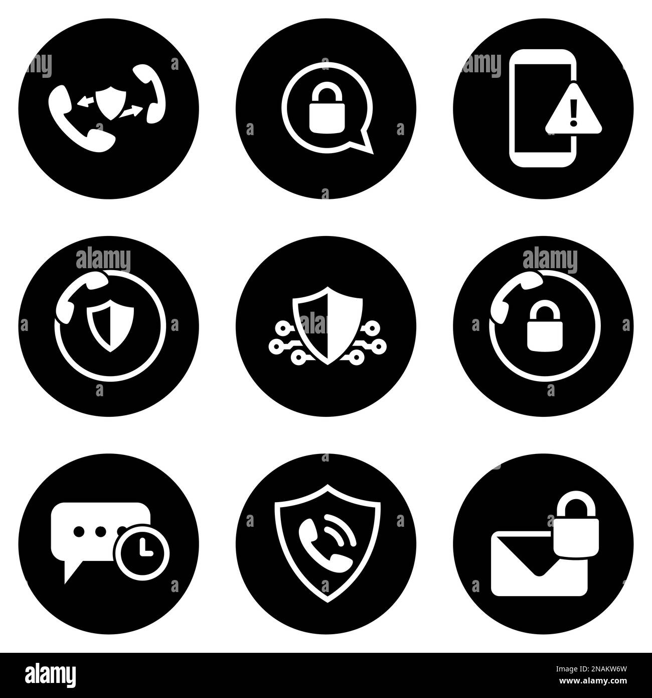 Set of simple icons on a theme secure connection, vector, design, collection, flat, sign, symbol,element, object, illustration, isolated. White backgr Stock Vector