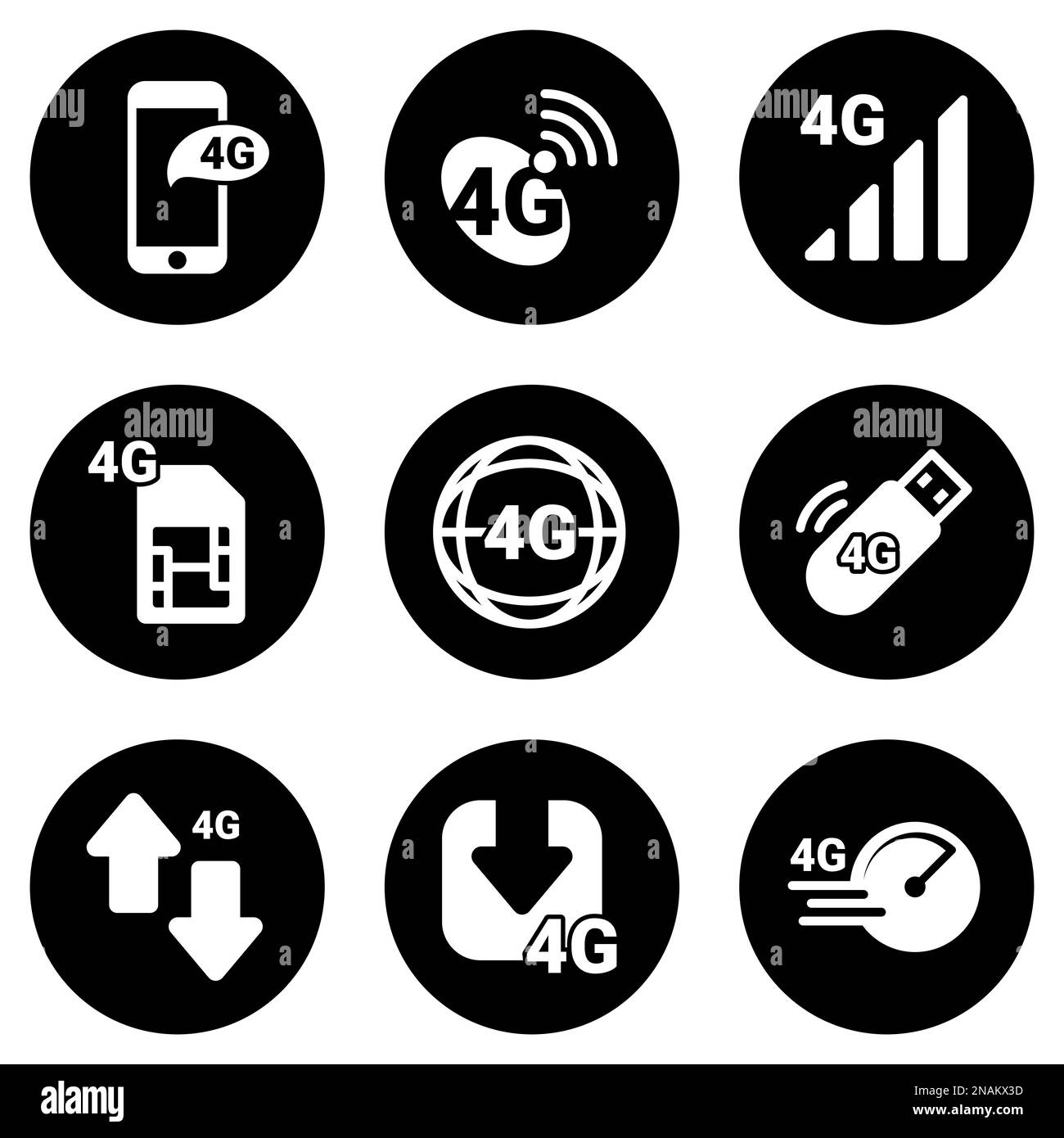 Set of simple icons on a theme Wireless connection, vector, design, collection, flat, sign, symbol,element, object, illustration, isolated. White back Stock Vector