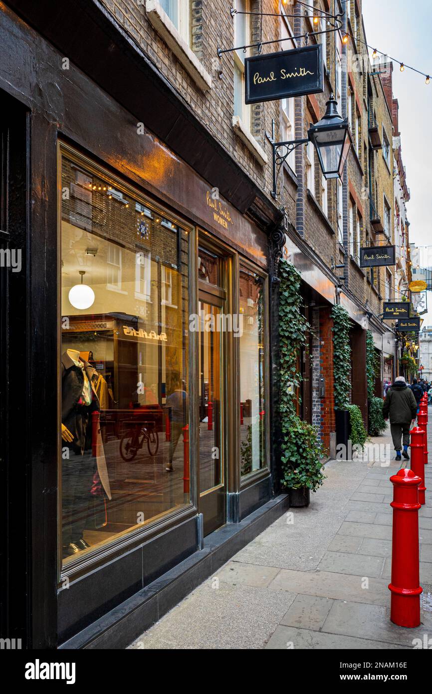 Paul Smith Store on Floral Street Covent Garden London. The Floral St store is the brand's original location, opening in 1979. Stock Photo