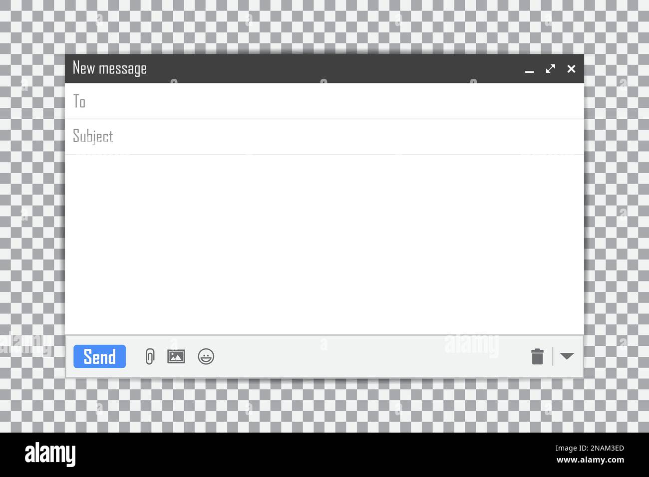 E-mail blank template internet mail frame interface for mail message on ...