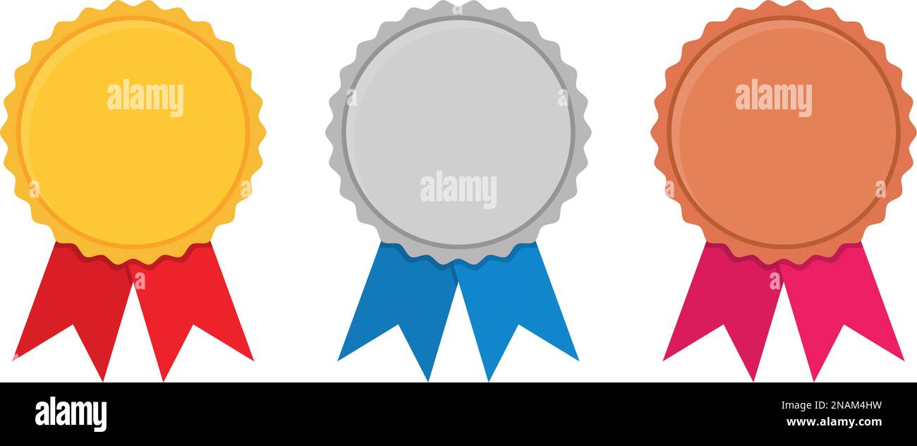 Set of gold, silver and bronze Award medals on white Stock Vector Image