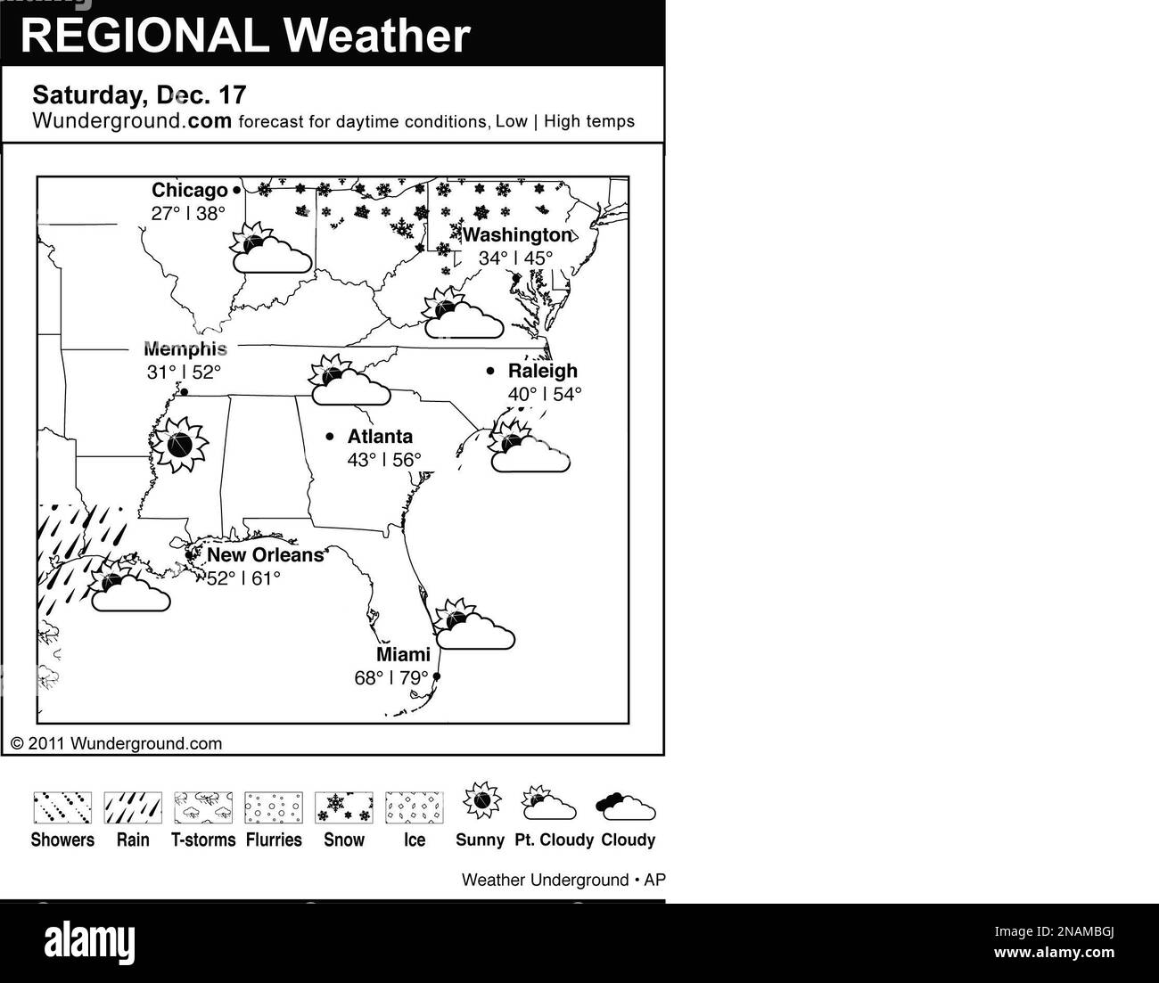 This is the Weather Underground forecast for Saturday, Dec. 17, 2011