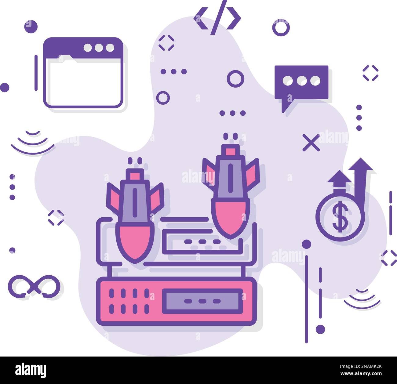 Security Issues or Eavesdropping attack stock illustration, Denial of service attack vector icon design Cloud computing and Web hosting service Symbol Stock Vector