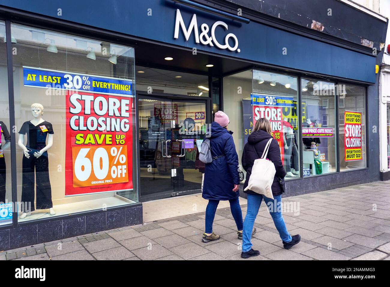 Entrance to the general clothing shop, M and Co, High Street, Ayr