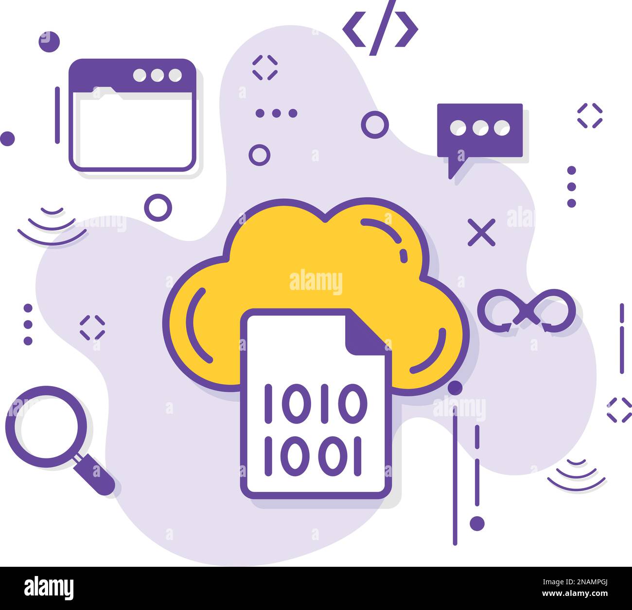 Binary File Sign stock illustration, Cloud encryption decryption ...