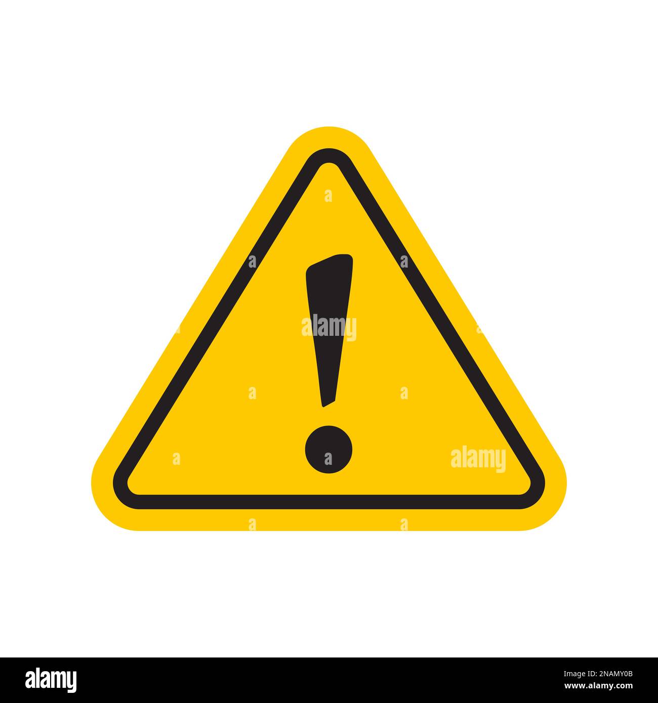Yellow hazard warning attention icon with exclamation mark symbol Stock ...