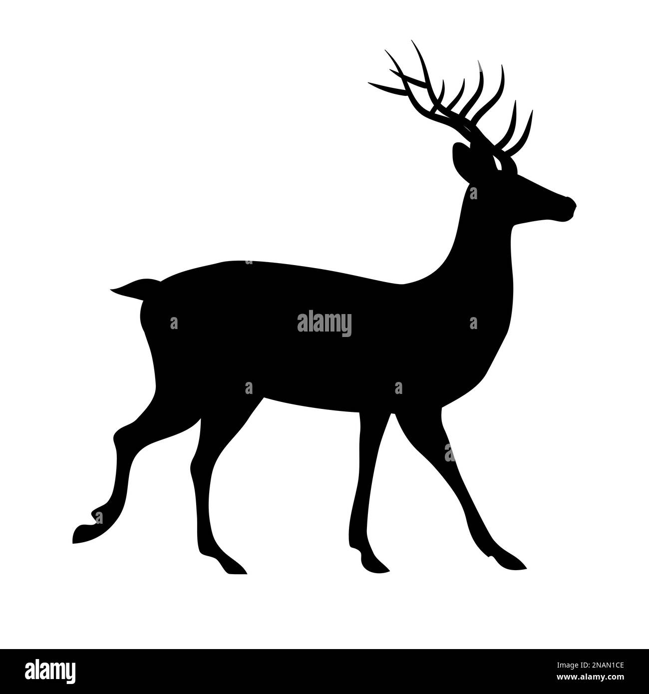 Vector hand drawn flat deer silhouette Stock Vector Image & Art - Alamy