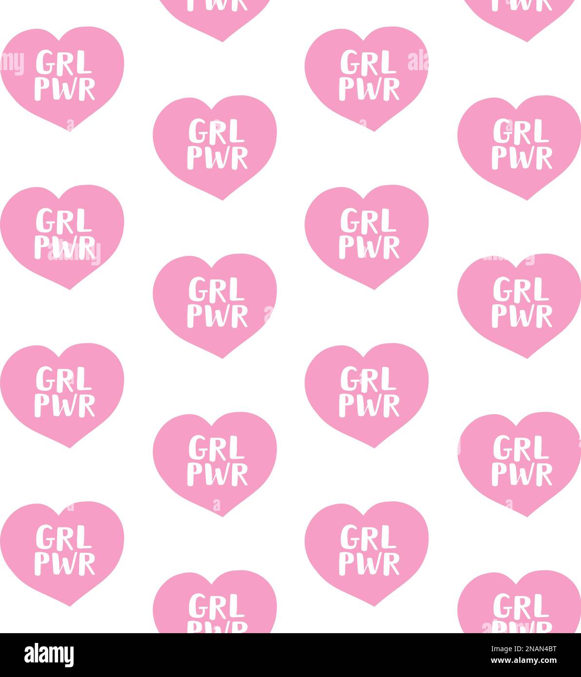 Vector seamless pattern of girl power lettering Stock Vector Image ...