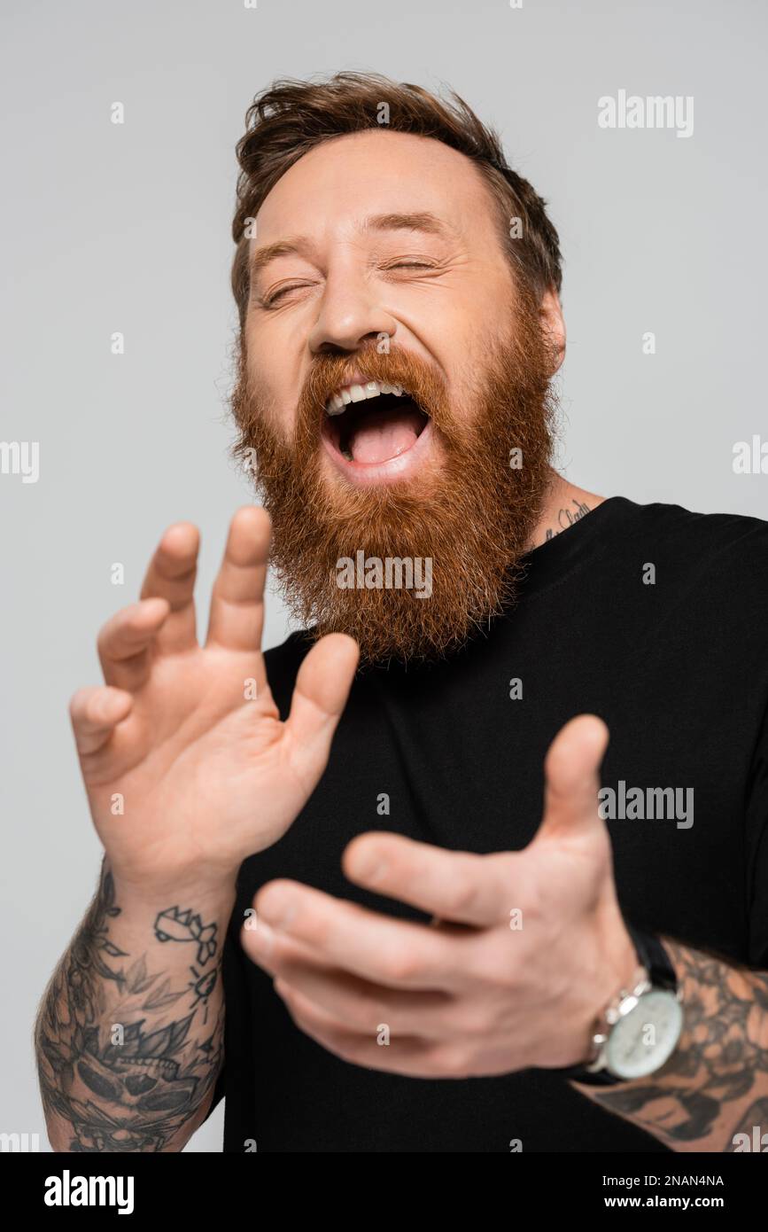 Man hands clapping on grey hi-res stock photography and images - Alamy