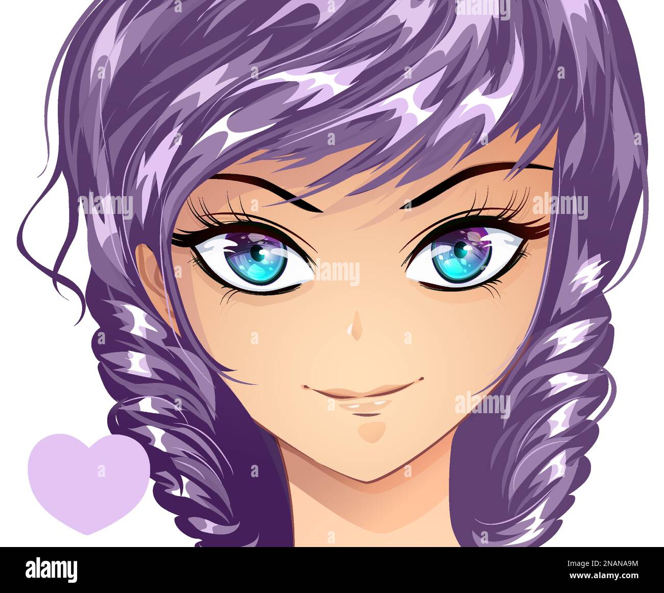 Set anime eyes, anime girl eyes, anime style eyes, mouth in anime style,  open mouth at the anime style, set for Valentines Day Stock Vector