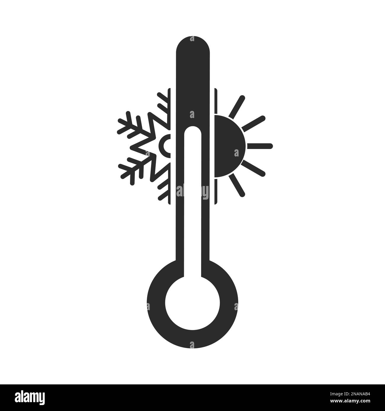 Weather temperature thermometer icon. Flat style sign for mobile concept and web design