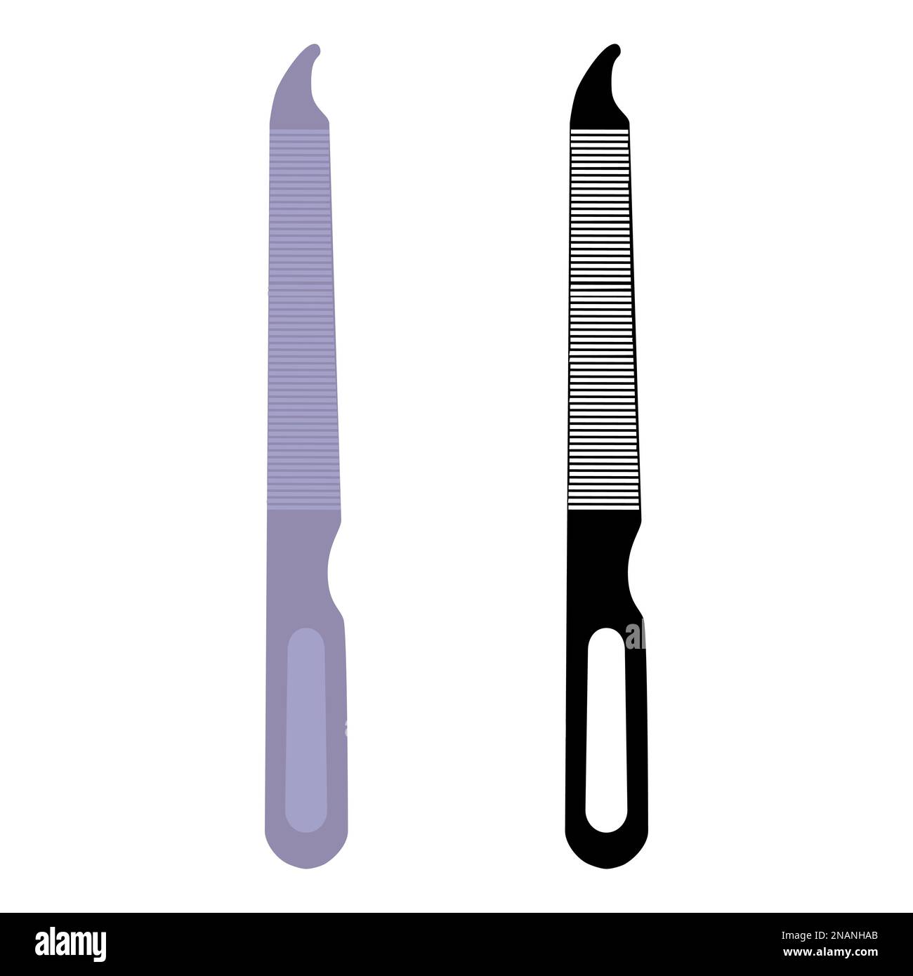 Metal nail file. Manicure and pedicure tool, vector illustration Stock