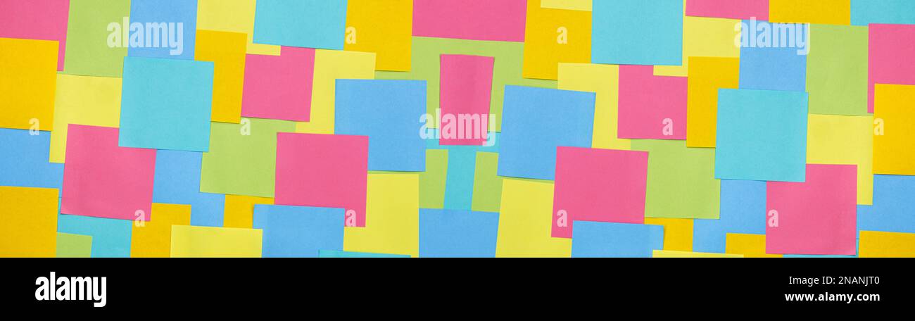 Multicolored Sticky Paper Notes Texture Background Stock Photo