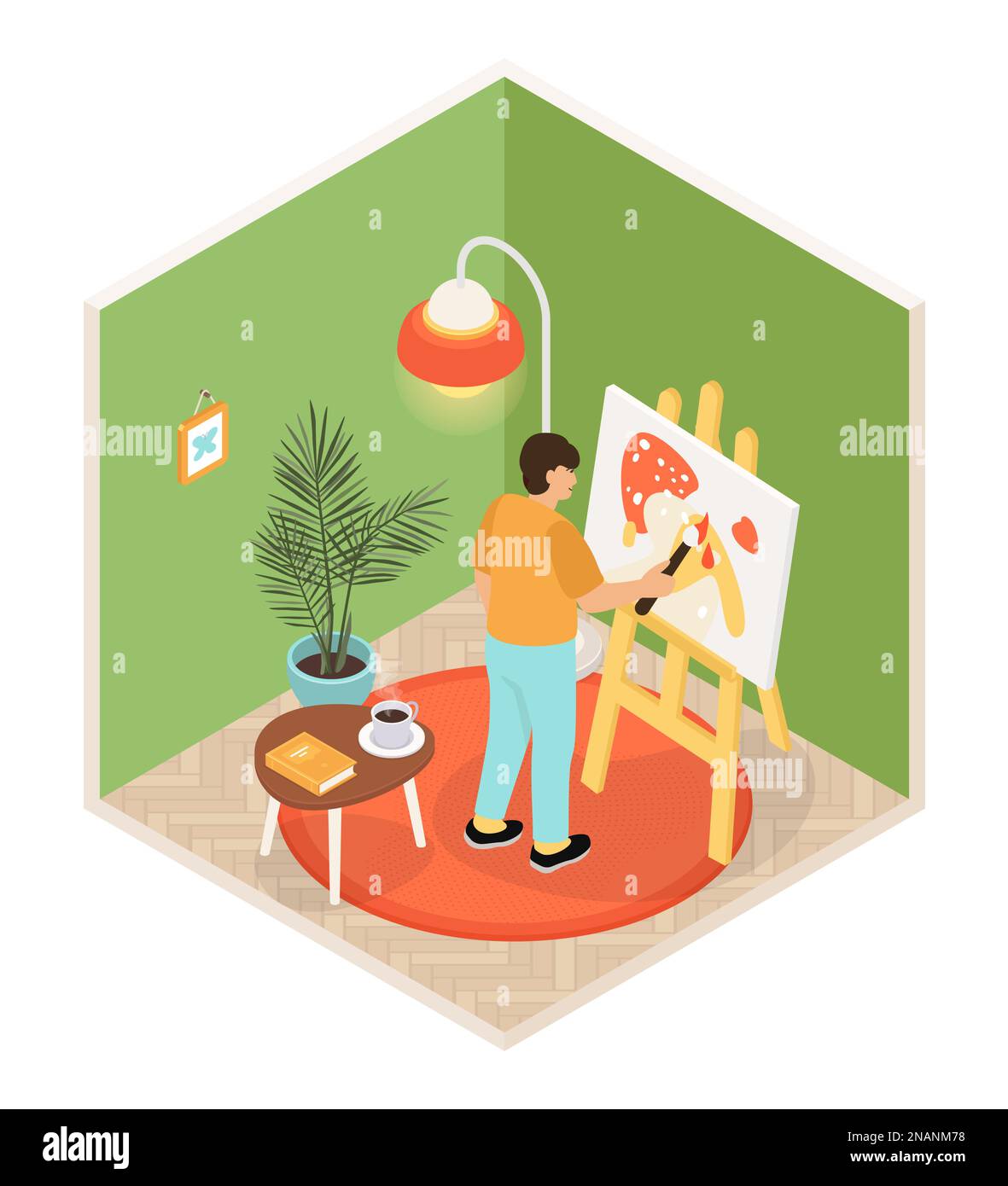 Artists room - modern vector colorful isometric illustration Stock ...