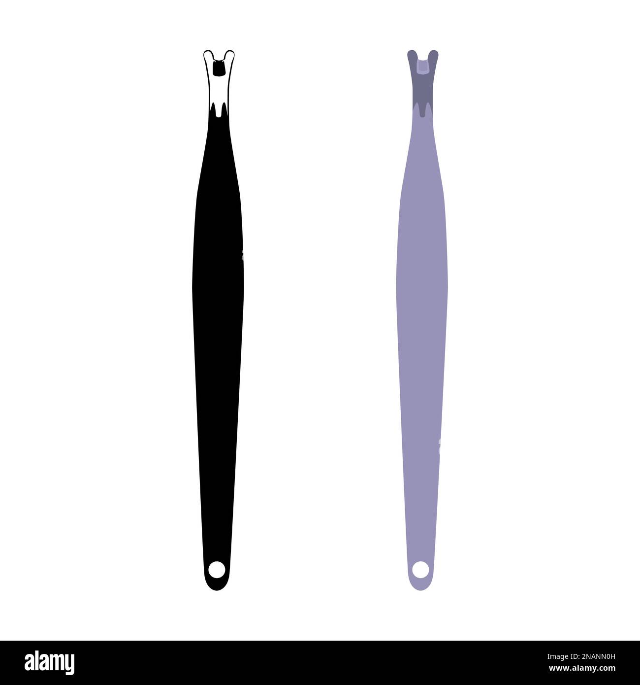 Manicure and pedicure cuticle trimmer, nail care tool, vector