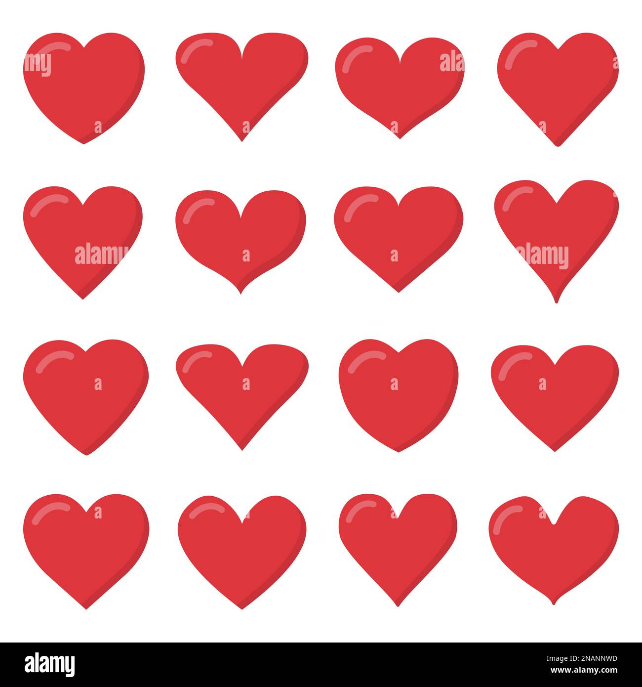 Set of red heart icons in a flat design Stock Vector Image & Art Alamy