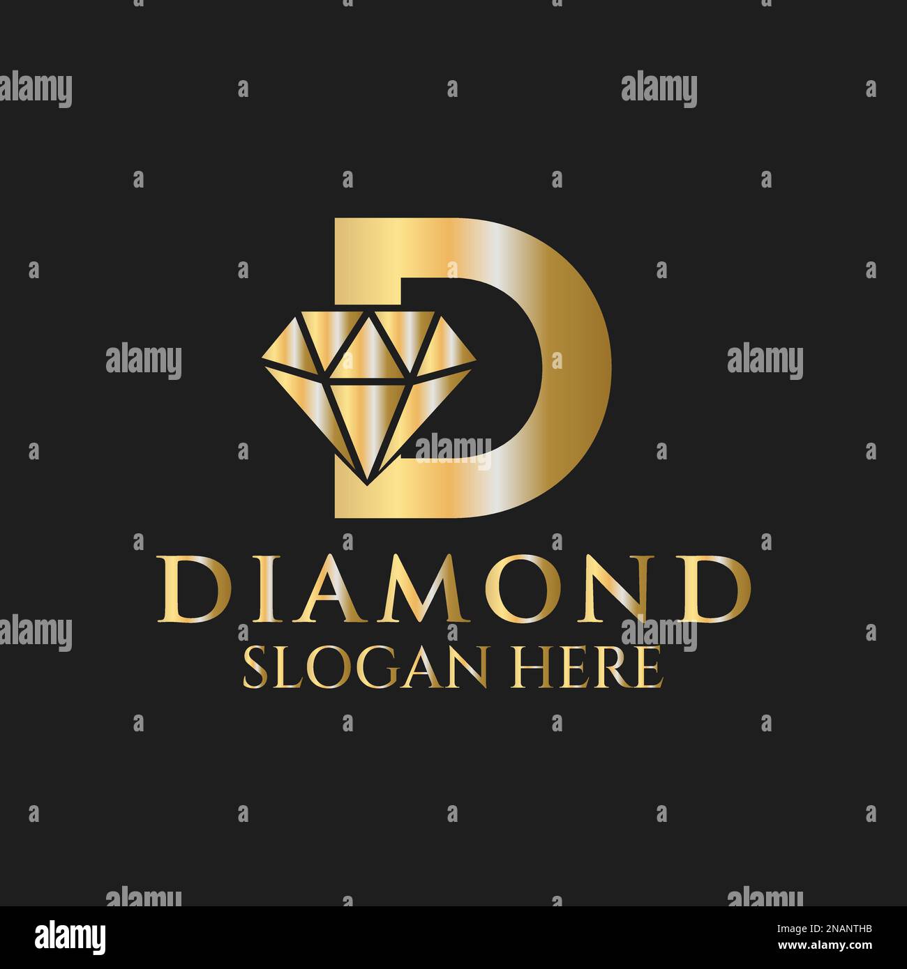 Letter D Diamond Logo Design. Jewelry Logo With Diamond Icon Vector ...