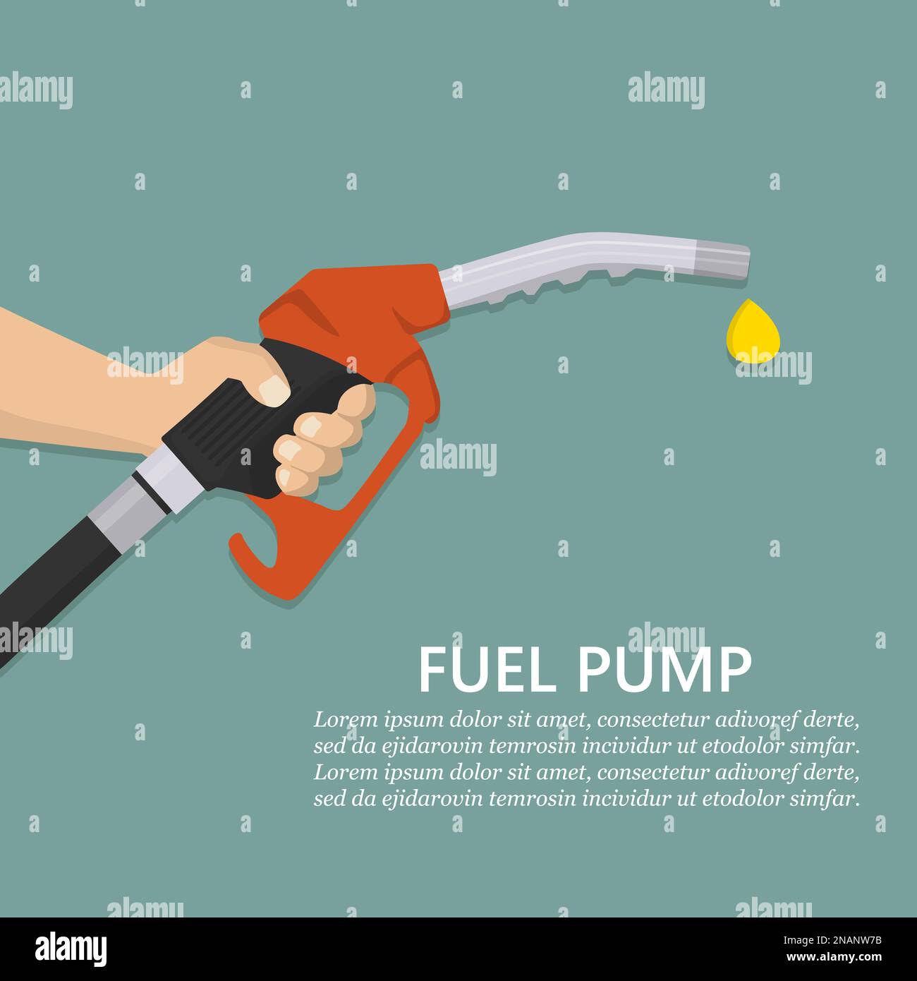 Hand holding fuel pump in a flat design Stock Vector