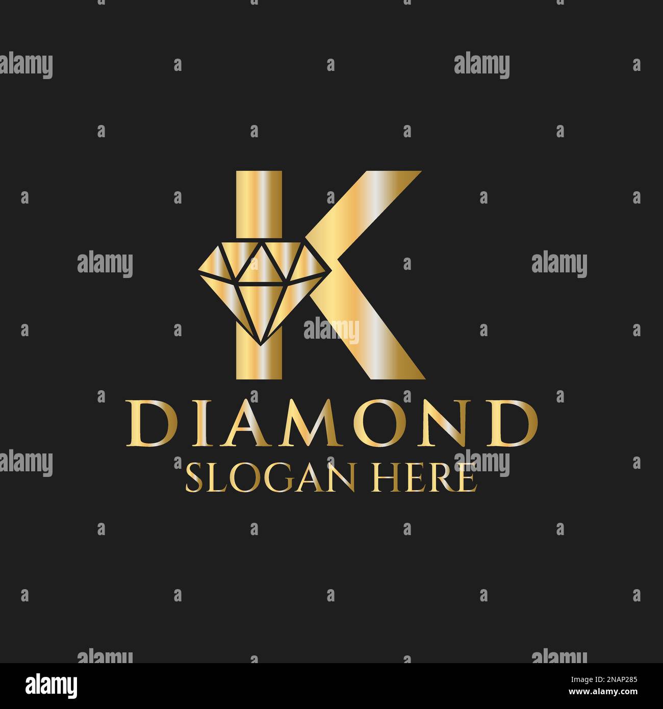 Letter K Diamond Logo Design. Jewelry Logo With Diamond Icon Vector ...