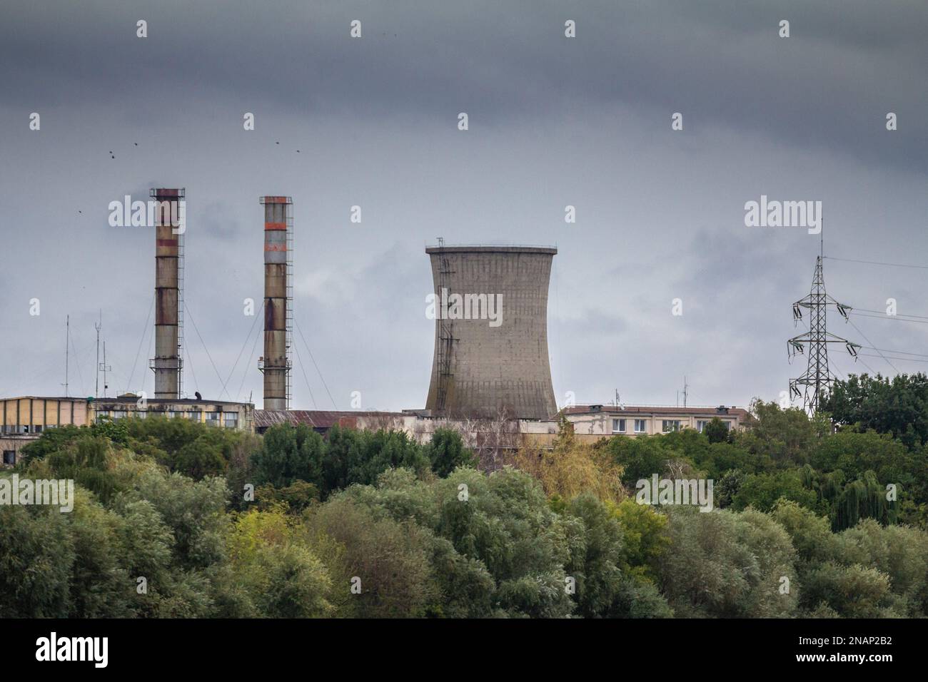 Picture of the CET Arad power station. It's producting electricity from