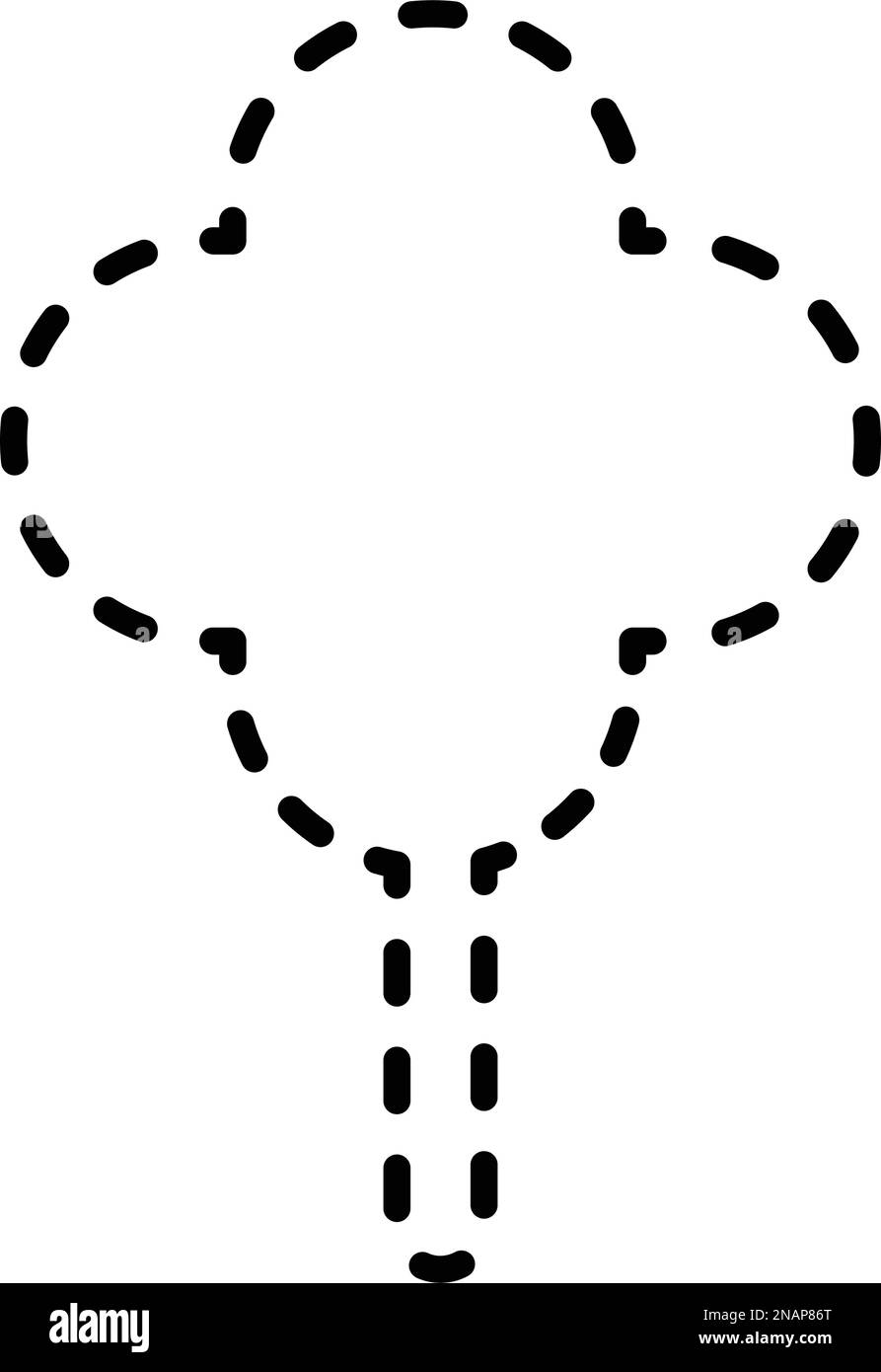 Tracing lines dotted tree outline shape for preschool and kindergarten